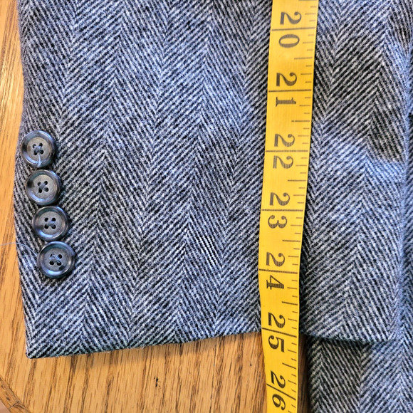 Bert Pulitzer Blazer Jacket Mens 46 R Gray Herringbone Wool Camel Hair Academia - Picture 2 of 15